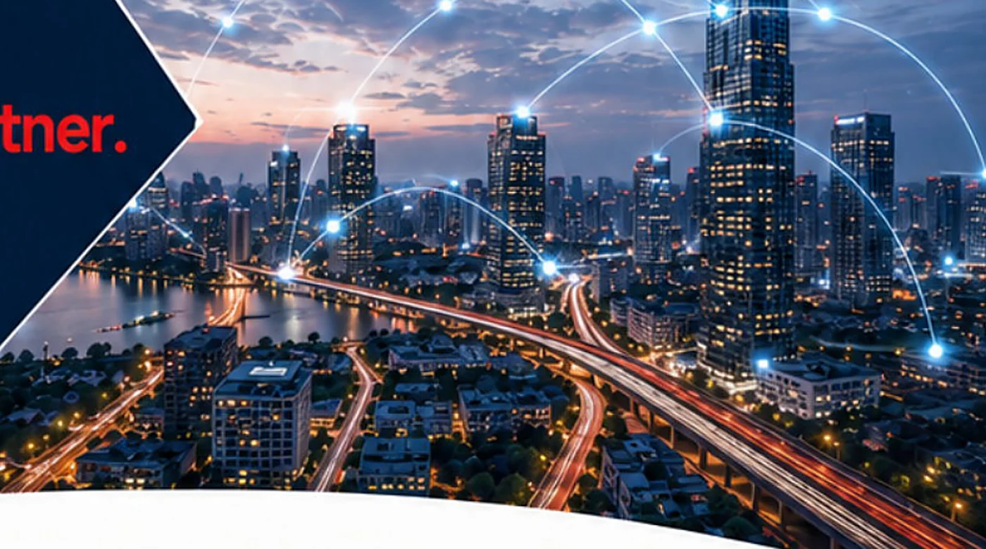 Connected city and infrastructure illustrating integrated technology systems